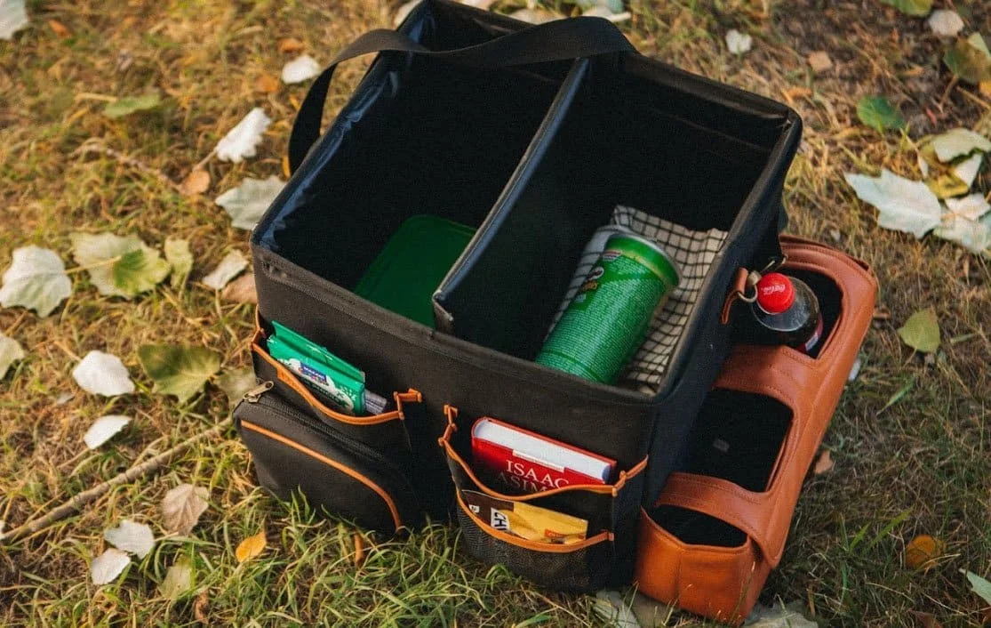 Dodge Charger organizer for road trip